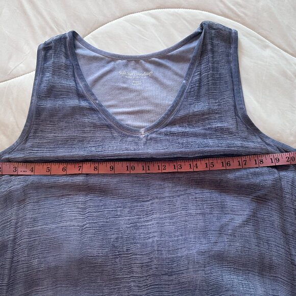 Soft Surroundings Artsy Blue Embellished Tunic - Silk and Lined - Picture 4 of 5